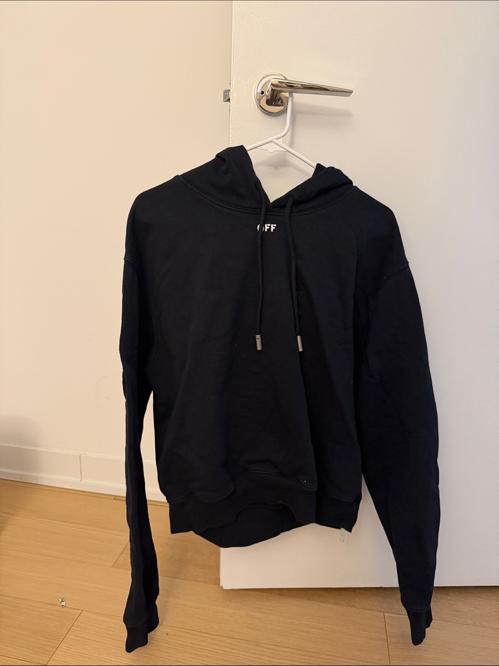 Off-White Black Hoodie with White Logo
